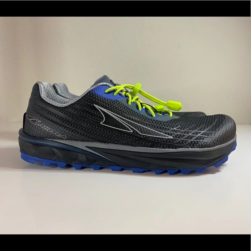 Altra Men's Black with Blue and Neon Yellow Trail Running Shoes